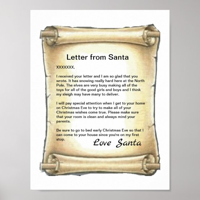 Letter From Santa Poster (Front)