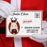 Letter from Santa reindeer snowflakes & elf stamp Envelope<br><div class="desc">With this envelope,  your letter from Santa will have a classy touch,  and with its special Elf and Express delivery stamps will reach your house in the blink of an eye!
The cute cartoon red-nosed Reindeer will deliver your letter right in the hands of your child.</div>