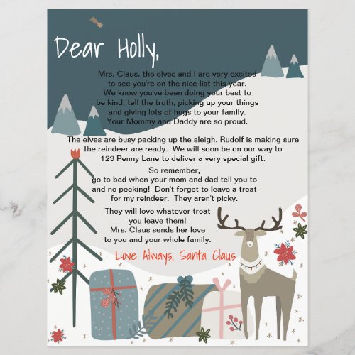 Letter From Santa Scandi Merry Christmas