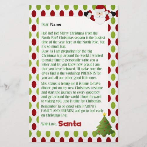 Letter from Santa Stationery