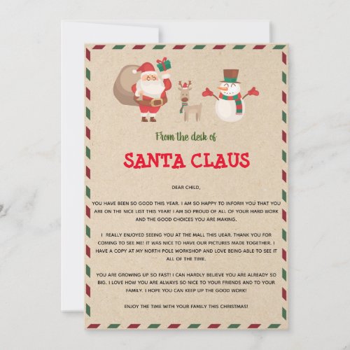Letter From Santa template