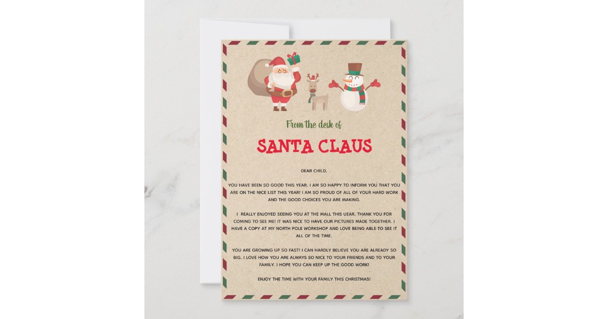 Letter From Santa template | Zazzle