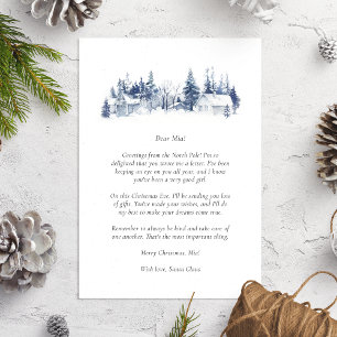 Letter from Santa to baby Blue Christmas Winter  Holiday Card
