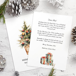Letter from Santa to baby Christmas Tree Holiday Card