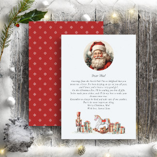 Letter from Santa to baby Cute Red Green Holiday Card