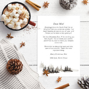 Letter from Santa to baby Monochrome Winter  Holiday Card