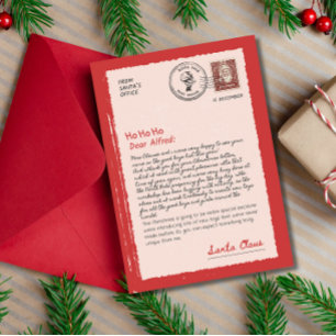 Letter from Santa Vintage Editable Santa Letter Holiday Card