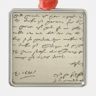 Letter from Sir Francis Drake Metal Ornament