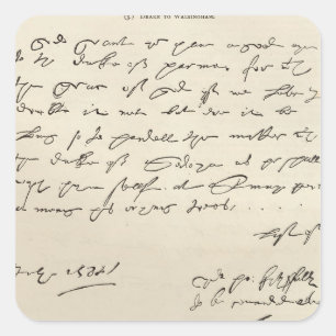 Letter from Sir Francis Drake Square Sticker