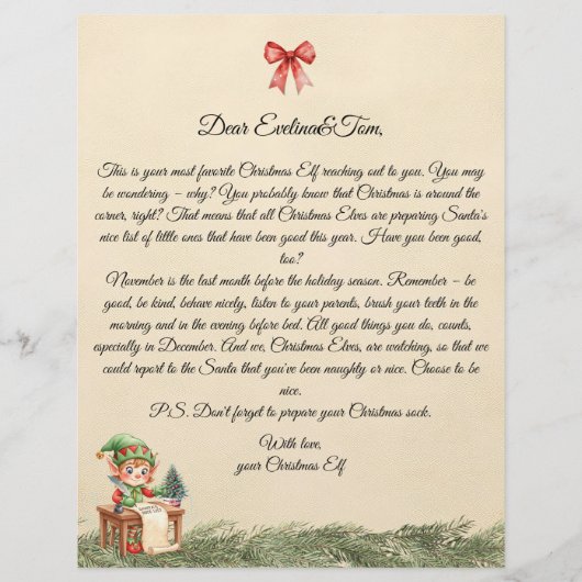 Letter From The Christmas Elf (Front)