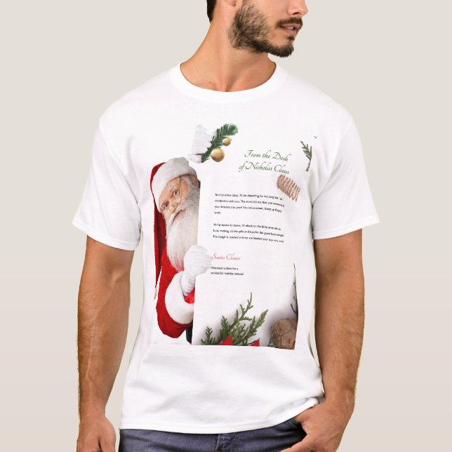 Letter From the desk of  Nicolas Claus Christmas  T-Shirt (Front)