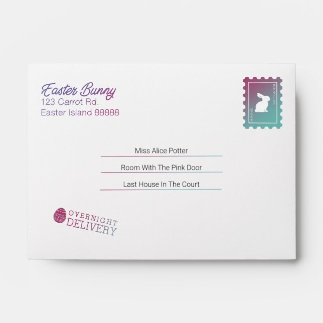 Letter From The Easter Bunny Envelope Editable (Front)