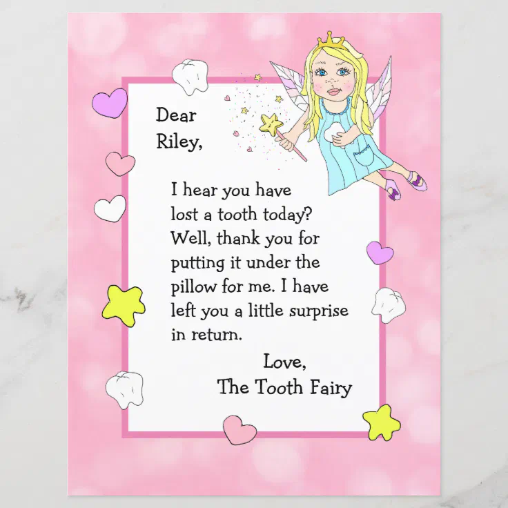 Letter from the Tooth Fairy | Zazzle