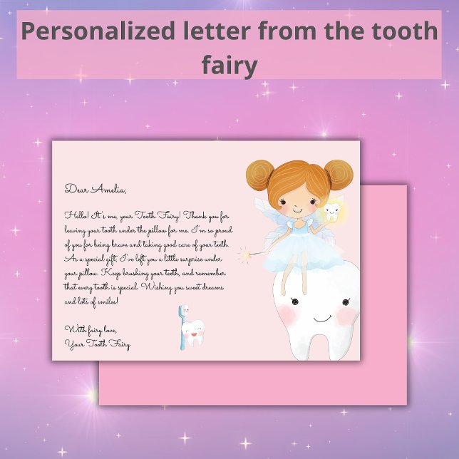 Letter From Tooth Fairy Blush Pink Girly Card (Creator Uploaded)