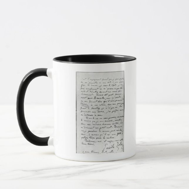 Letter from Zola to Edouard Manet  1868 Mug (Left)