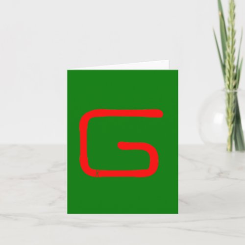 Letter G Alphabet Photography in Neon Note Card