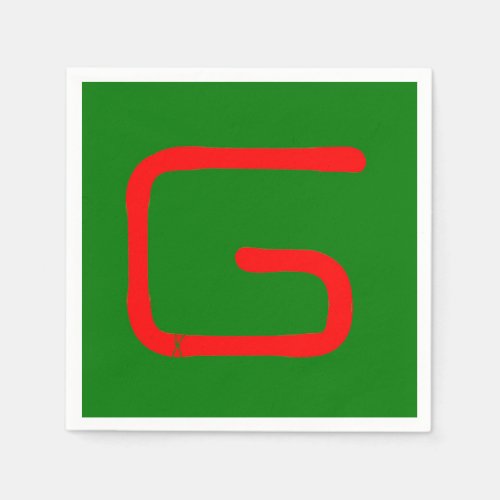 Letter G Alphabet Photography in Red Neon Napkins