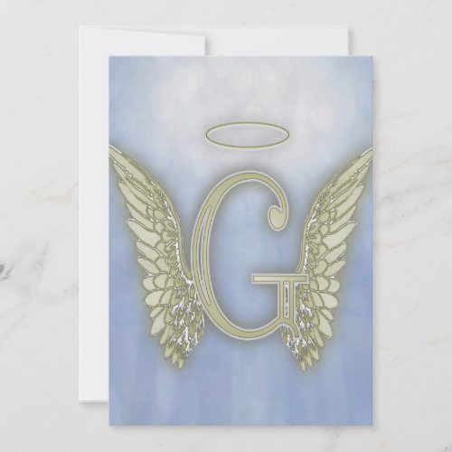 Letter G Angel Monogram Invitation