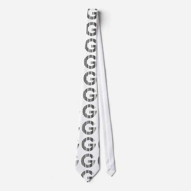 LETTER G BAR CODE First Initial Barcode Pattern Tie (Front)