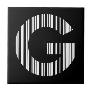 LETTER G BAR CODE First Initial Barcode Pattern Tile