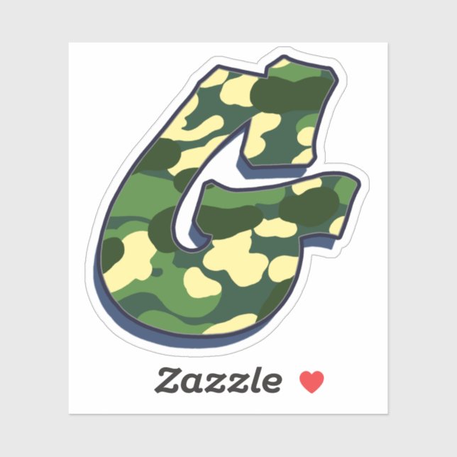 Letter G - Camo Green Sticker (Sheet)