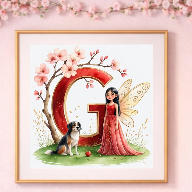 Letter G Chinese Dog Fairy Poster - Alphabet Art (Creator Uploaded)