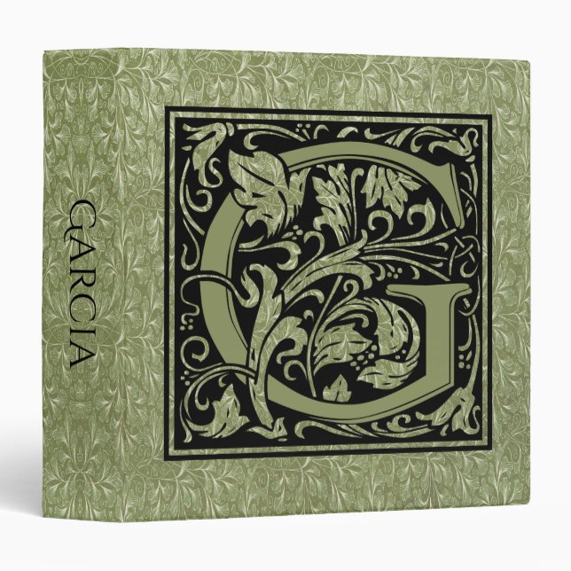 Letter G First Letter Monogram Binder (Front/Spine)