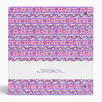 Name Monogram Family Recipes Pink & White Template 3 Ring Binder