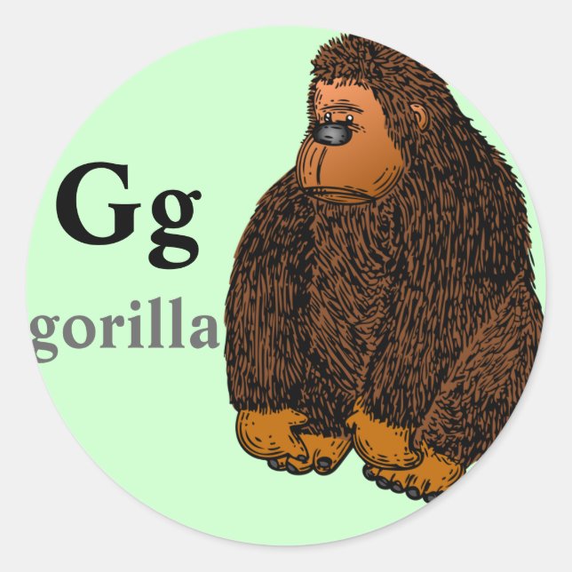 Letter G gorilla Stickers (Front)