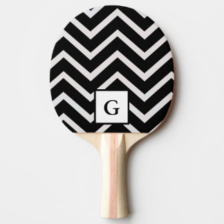 Letter G in black and white zigzags Ping Pong Paddle