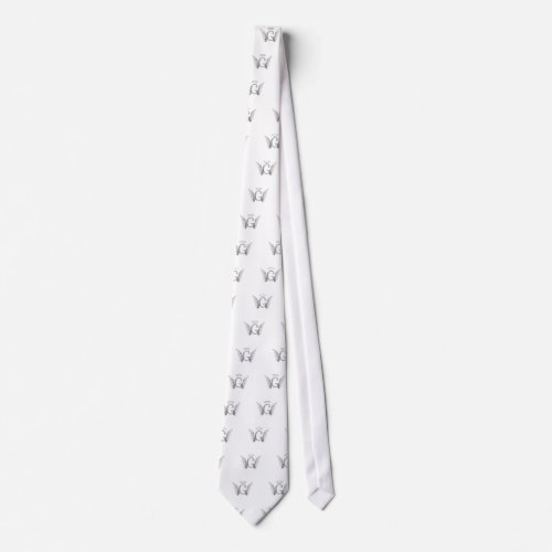 Letter G Initial Monogram with Angel Wings  Halo Neck Tie