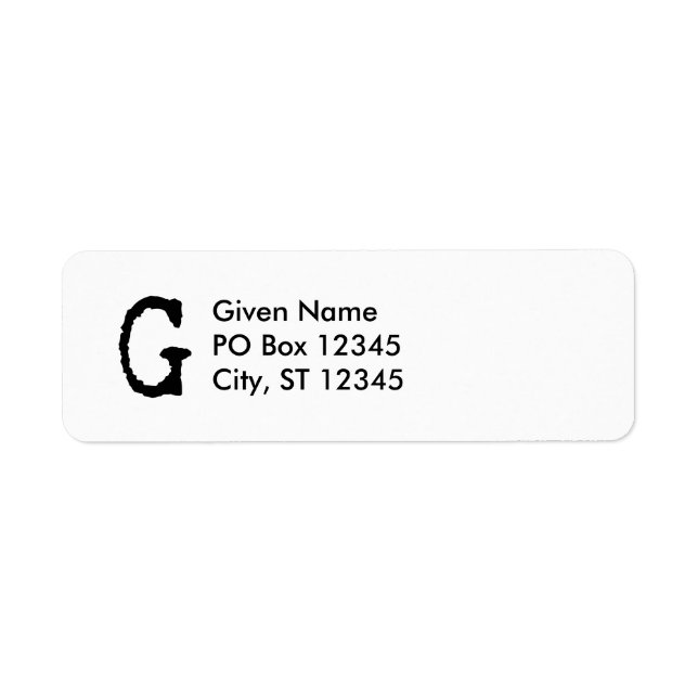 Letter G Label (Front)