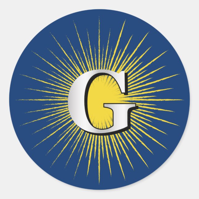 Letter G – masonic symbol Classic Round Sticker (Front)