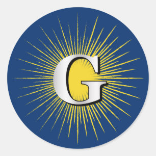 Letter G – masonic symbol Classic Round Sticker
