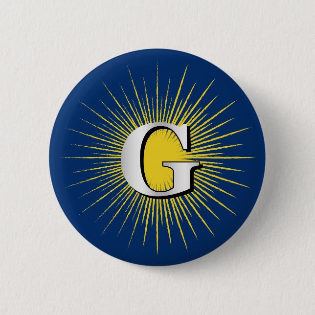 Letter G – masonic symbol Pinback Button (Front)