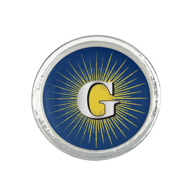 Letter G – masonic symbol Ring (Front)