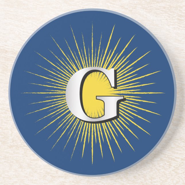 Letter G – masonic symbol Sandstone Coaster (Front)