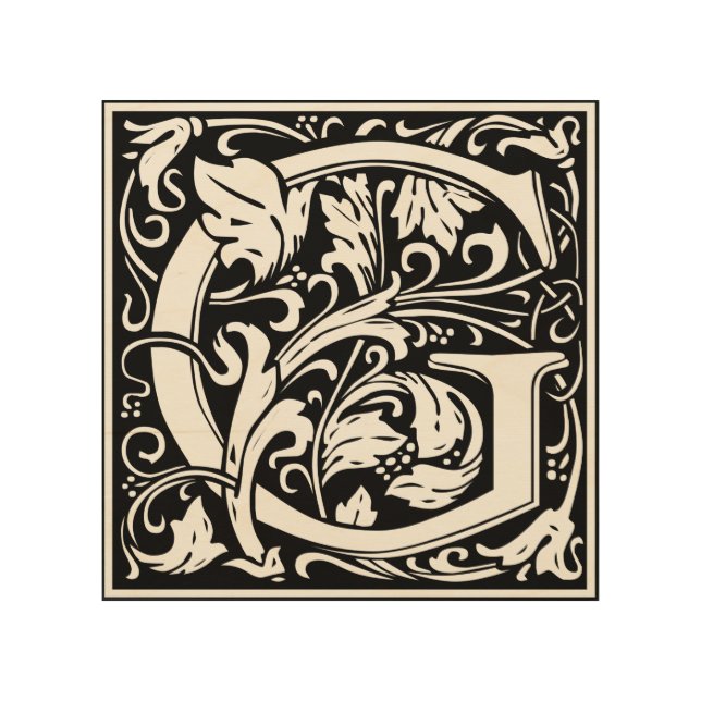 Letter G Medieval Monogram Art Nouveau (Front)