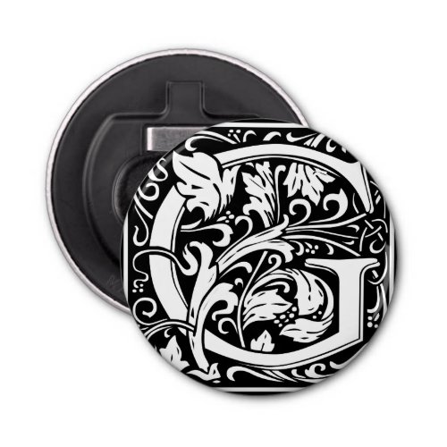 Letter G Medieval Monogram Art Nouveau Bottle Opener