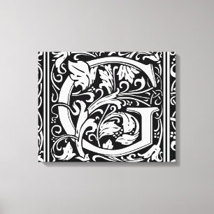 Letter G Medieval Monogram Art Nouveau Canvas Print