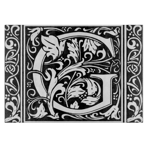 Letter G Medieval Monogram Art Nouveau Cutting Board