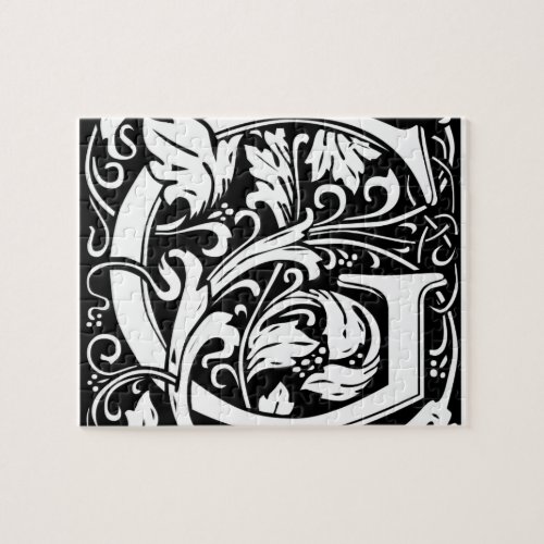 Letter G Medieval Monogram Art Nouveau Jigsaw Puzzle