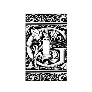Letter G Medieval Monogram Art Nouveau Light Switch Cover