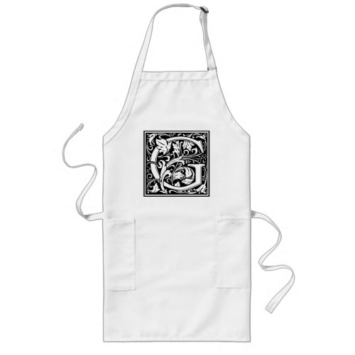 Letter G Medieval Monogram Art Nouveau Long Apron