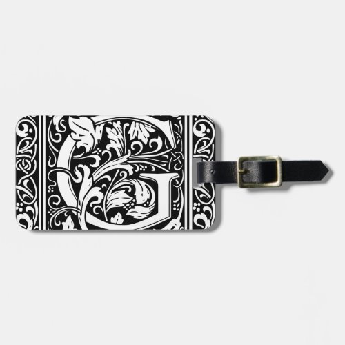 Letter G Medieval Monogram Art Nouveau Luggage Tag