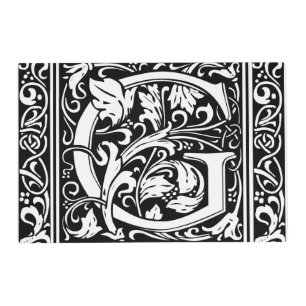 Letter G Medieval Monogram Art Nouveau Placemat