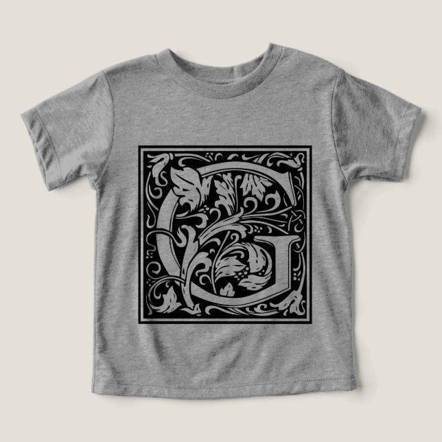 Letter G Medieval Monogram Art Nouveau Toddler T-shirt (Design Front)