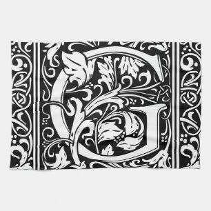 Letter G Medieval Monogram Art Nouveau Towel