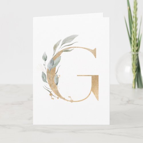 Letter G Monogram Card