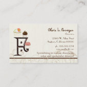 Letter G Monogram Dessert Bakery Business Cards (Back)